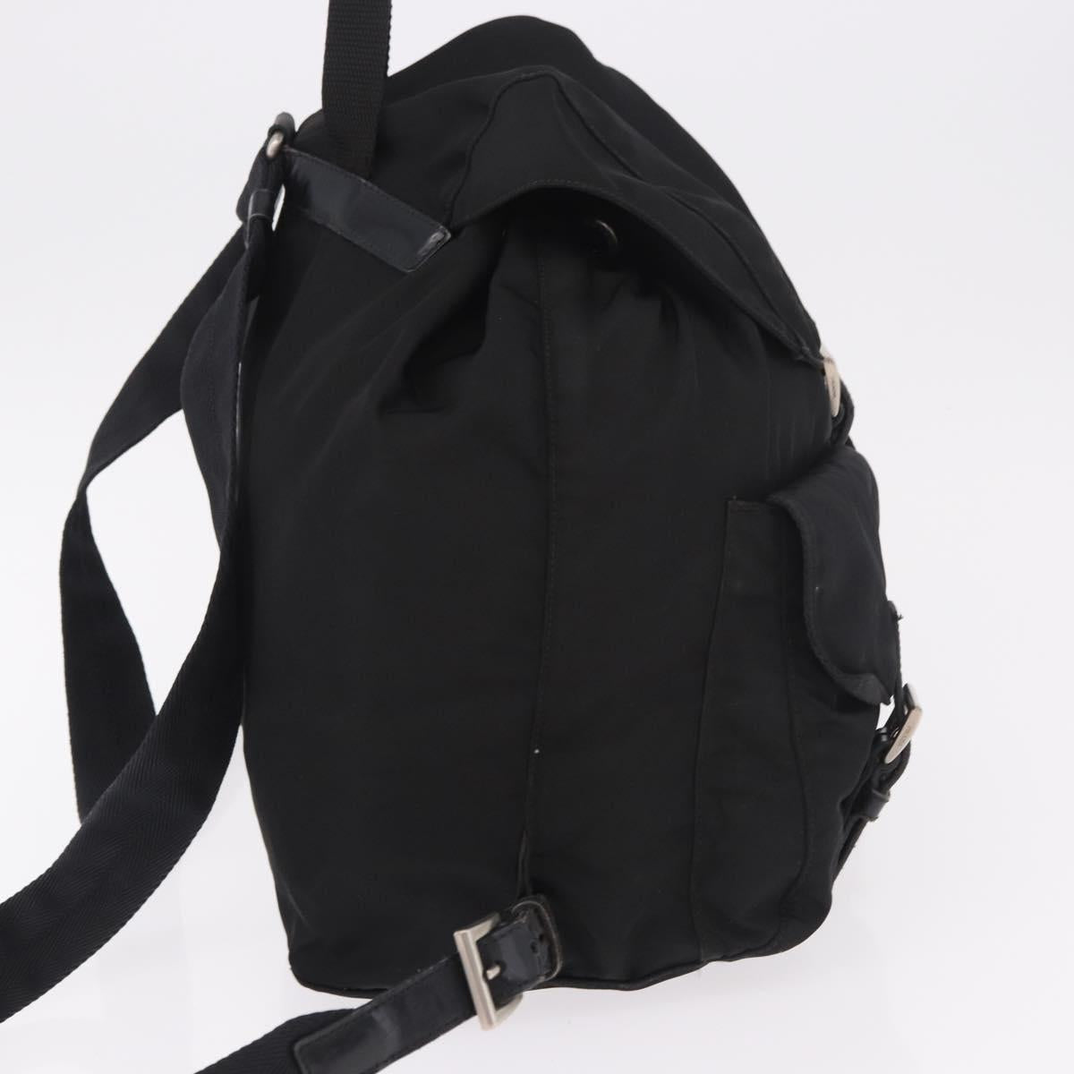 PRADA Backpack Nylon Black Silver Auth 183352A