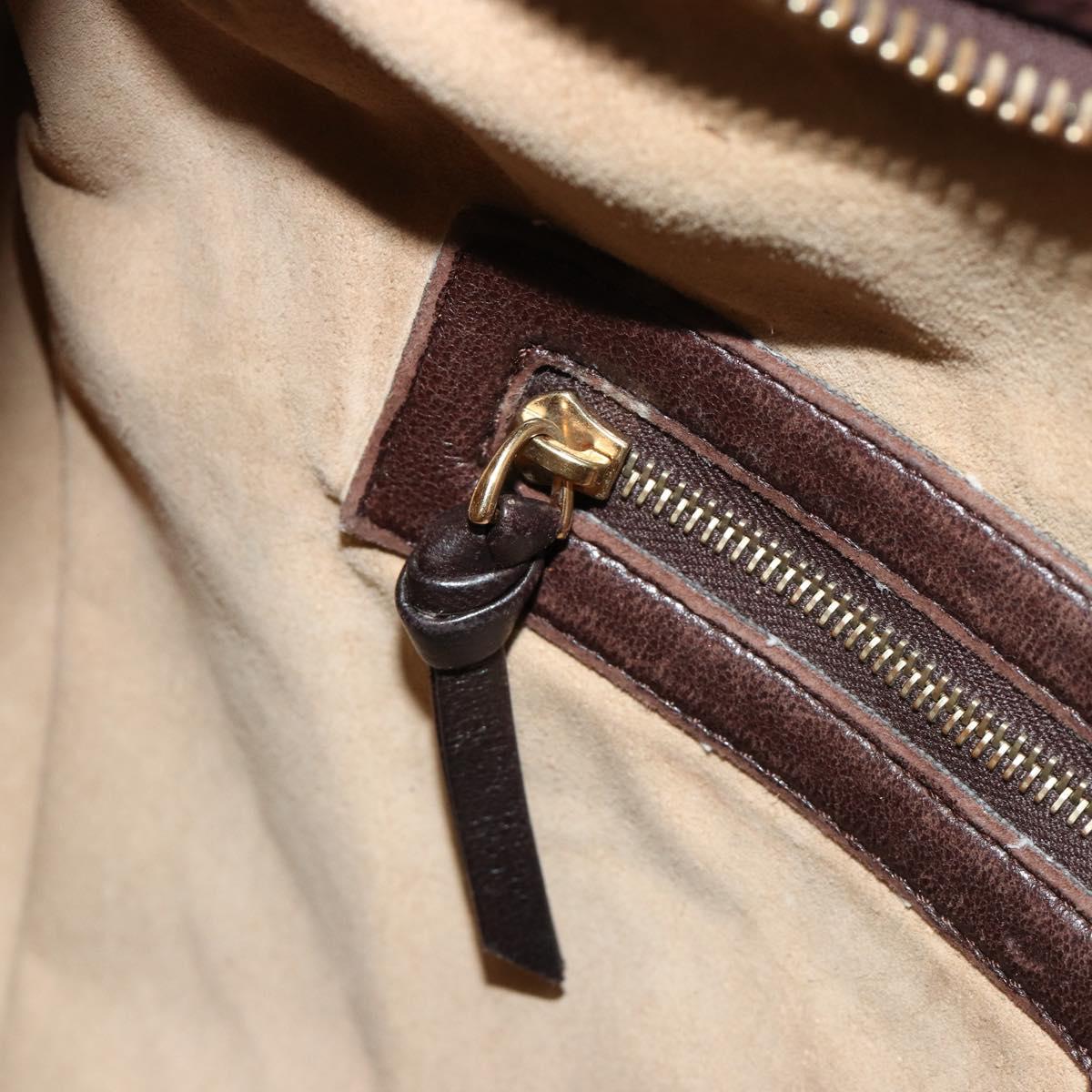 BOTTEGA VENETA INTRECCIATO Shoulder Bag Leather Brown Gold Auth 183360A