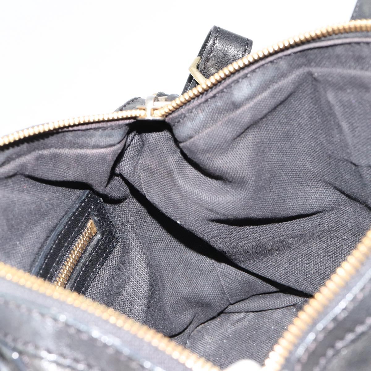 GIVENCHY Hand Bag Leather 2way Black Gold Auth 183364