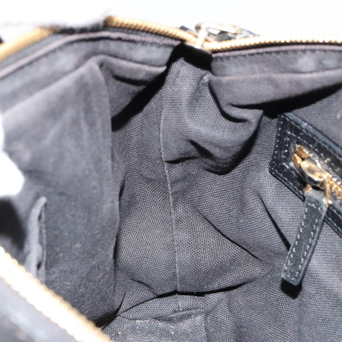 GIVENCHY Hand Bag Leather 2way Black Gold Auth 183364