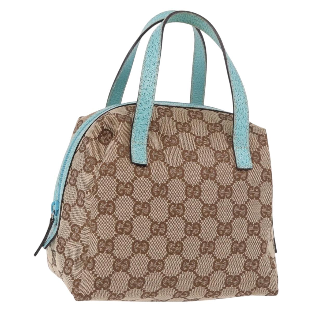 GUCCI GG Canvas Hand Bag Beige 124542 2888 Auth 183365A