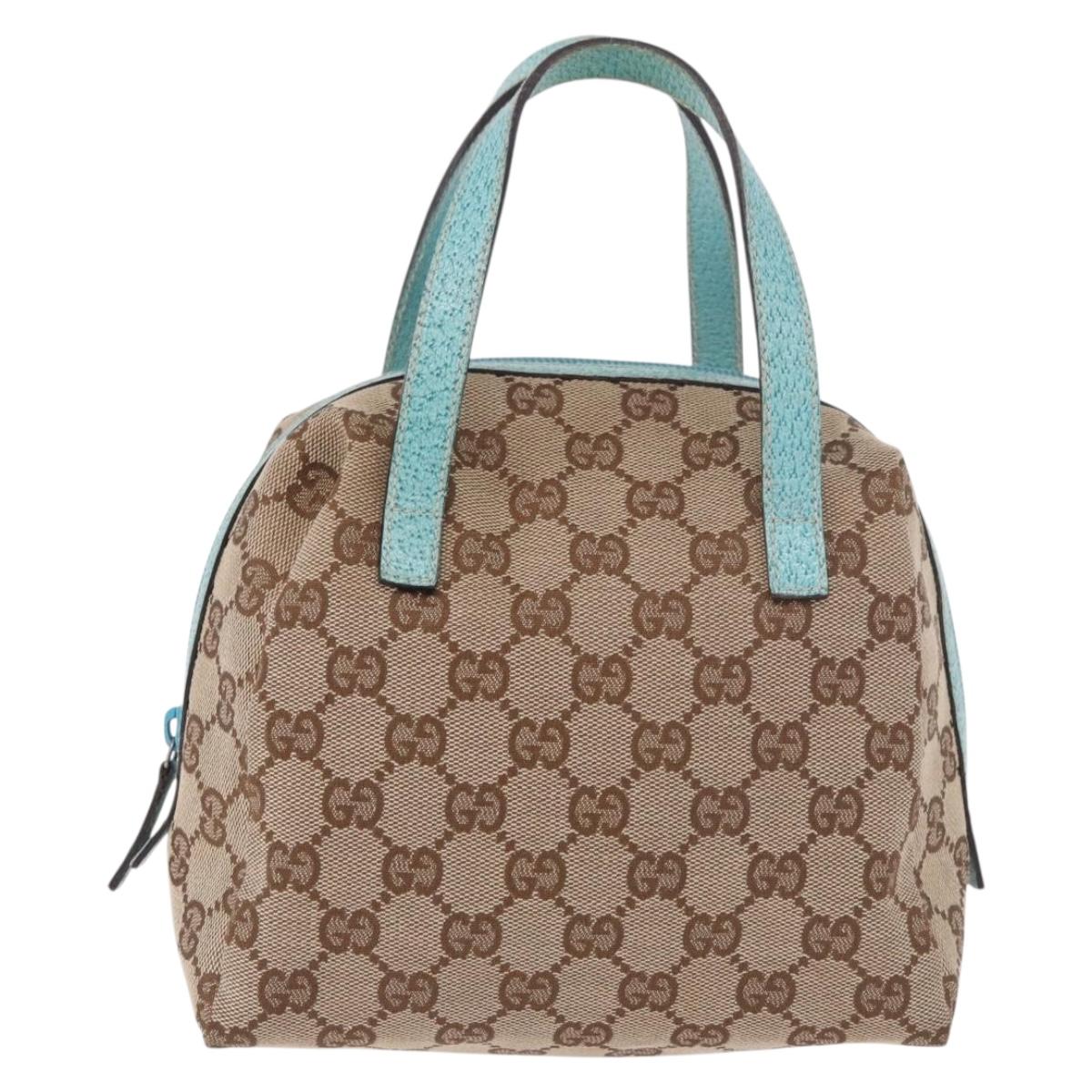 GUCCI GG Canvas Hand Bag Beige 124542 2888 Auth 183365A