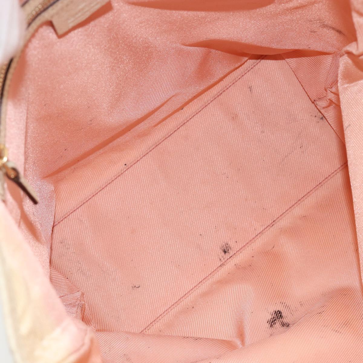 GUCCI Tote Bag Satin White Gold 153009 Auth 183366
