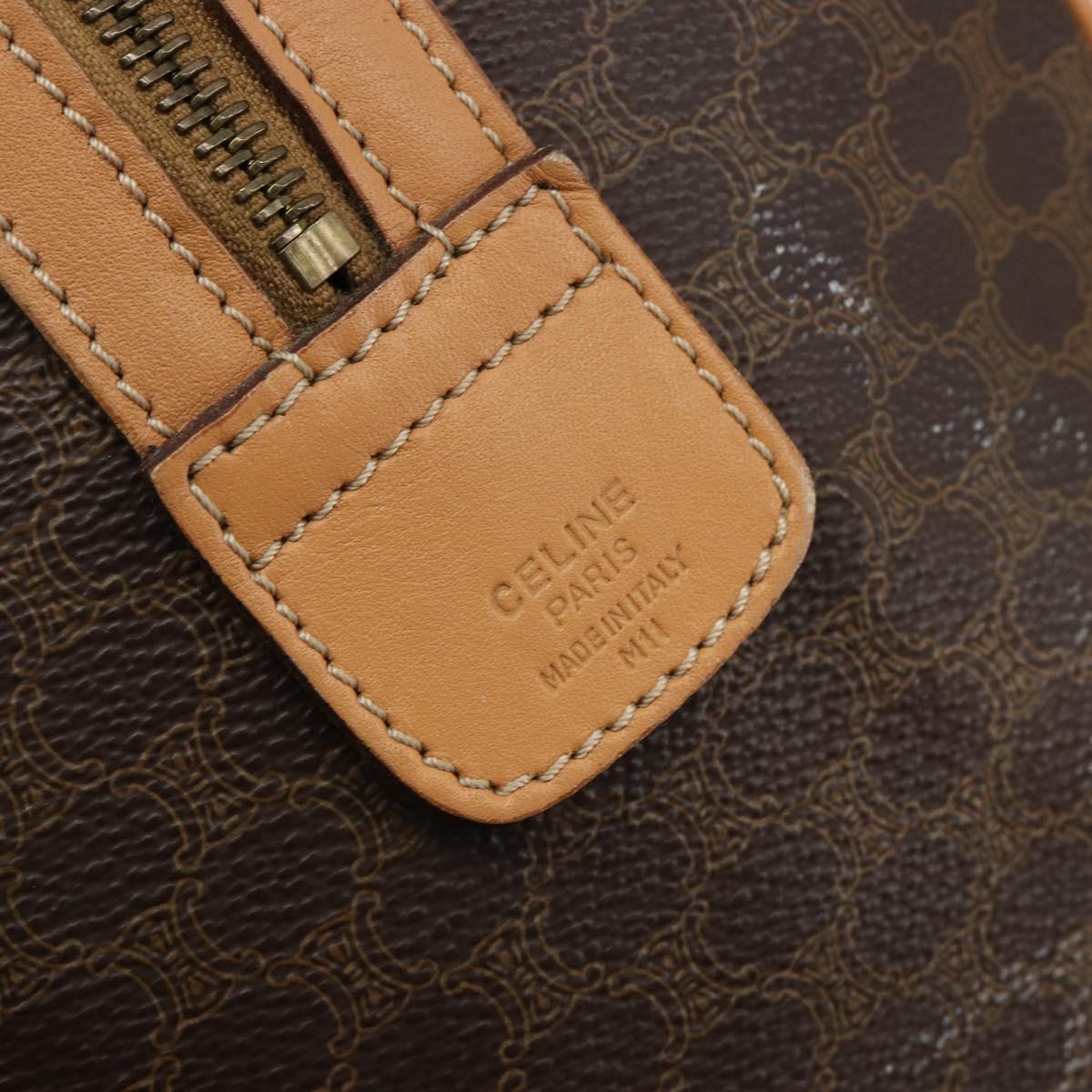 CELINE Macadam Canvas Hand Bag PVC Leather Brown Gold Auth 183369A