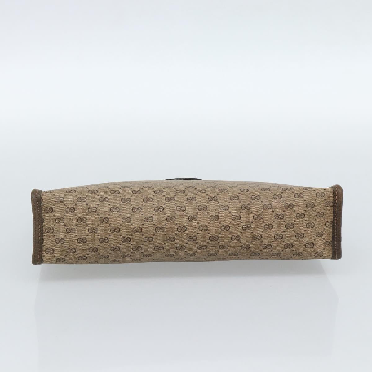 GUCCI Micro GG Supreme Clutch Bag PVC Beige Gold 67 039 5466 Auth 183376