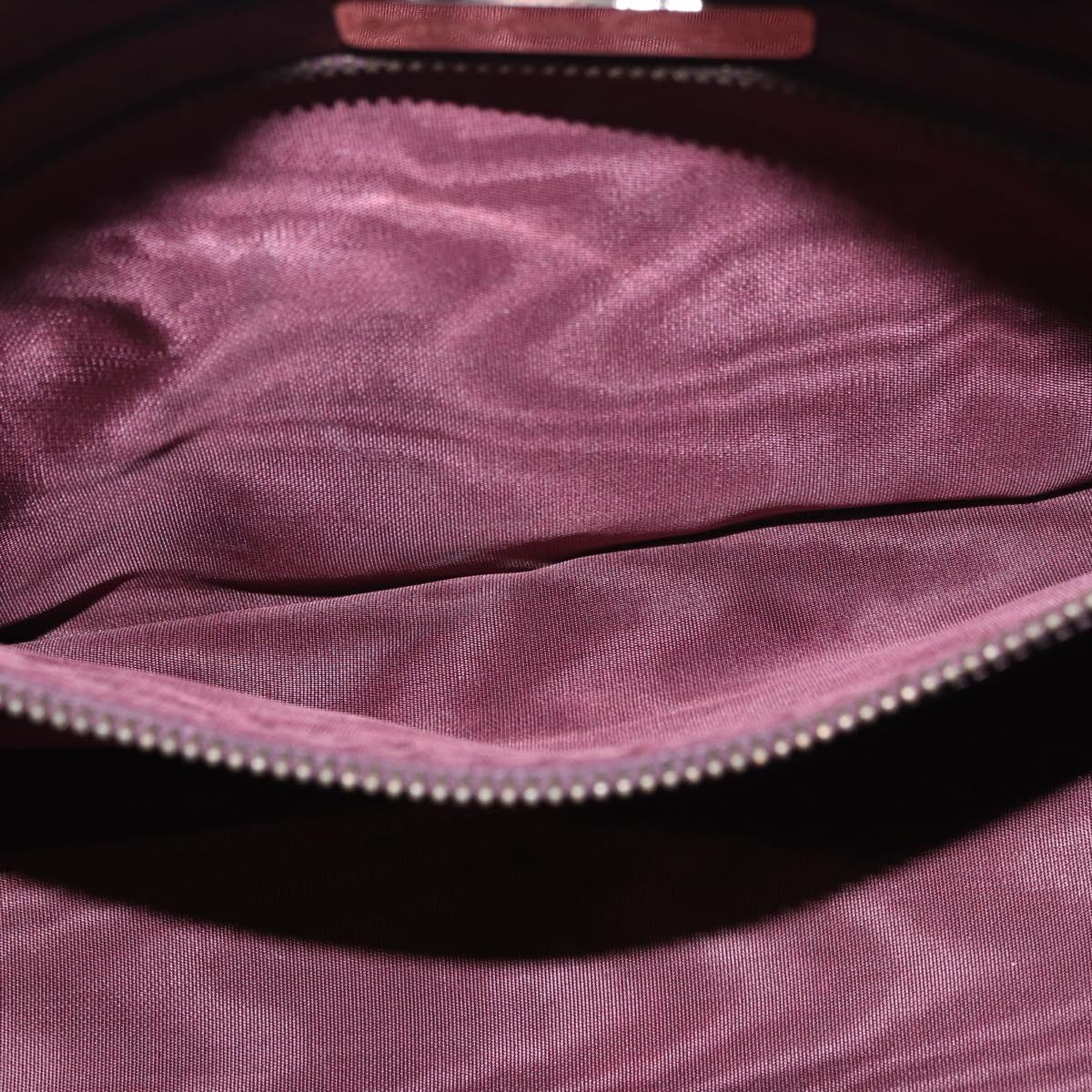 CARTIER Must Line Hand Bag Leather Bordeaux Gold Auth 183377A