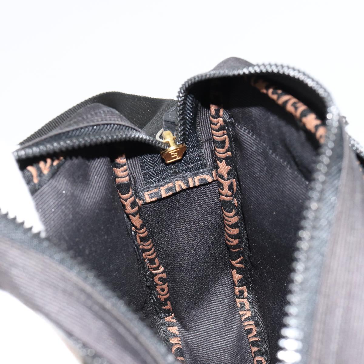 FENDI Shoulder Bag Canvas Black Gold Auth 183392
