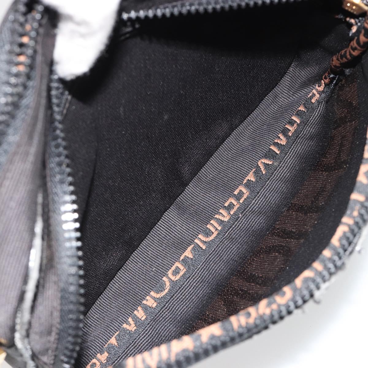 FENDI Shoulder Bag Canvas Black Gold Auth 183392