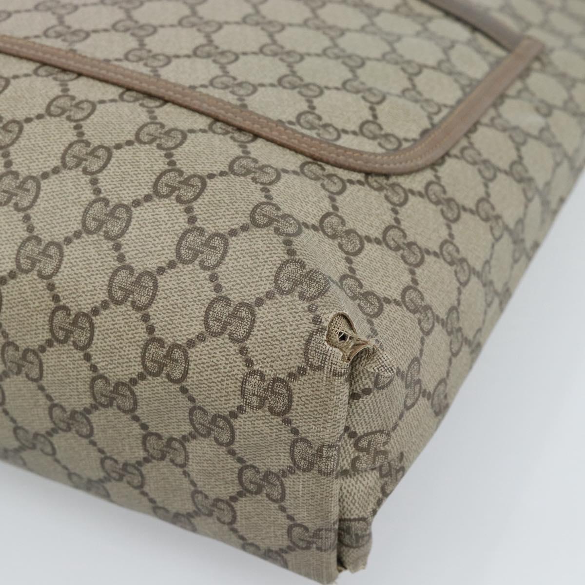 GUCCI GG Supreme Web Sherry Line Tote Bag PVC Beige Red 39 02 003 Auth 183400