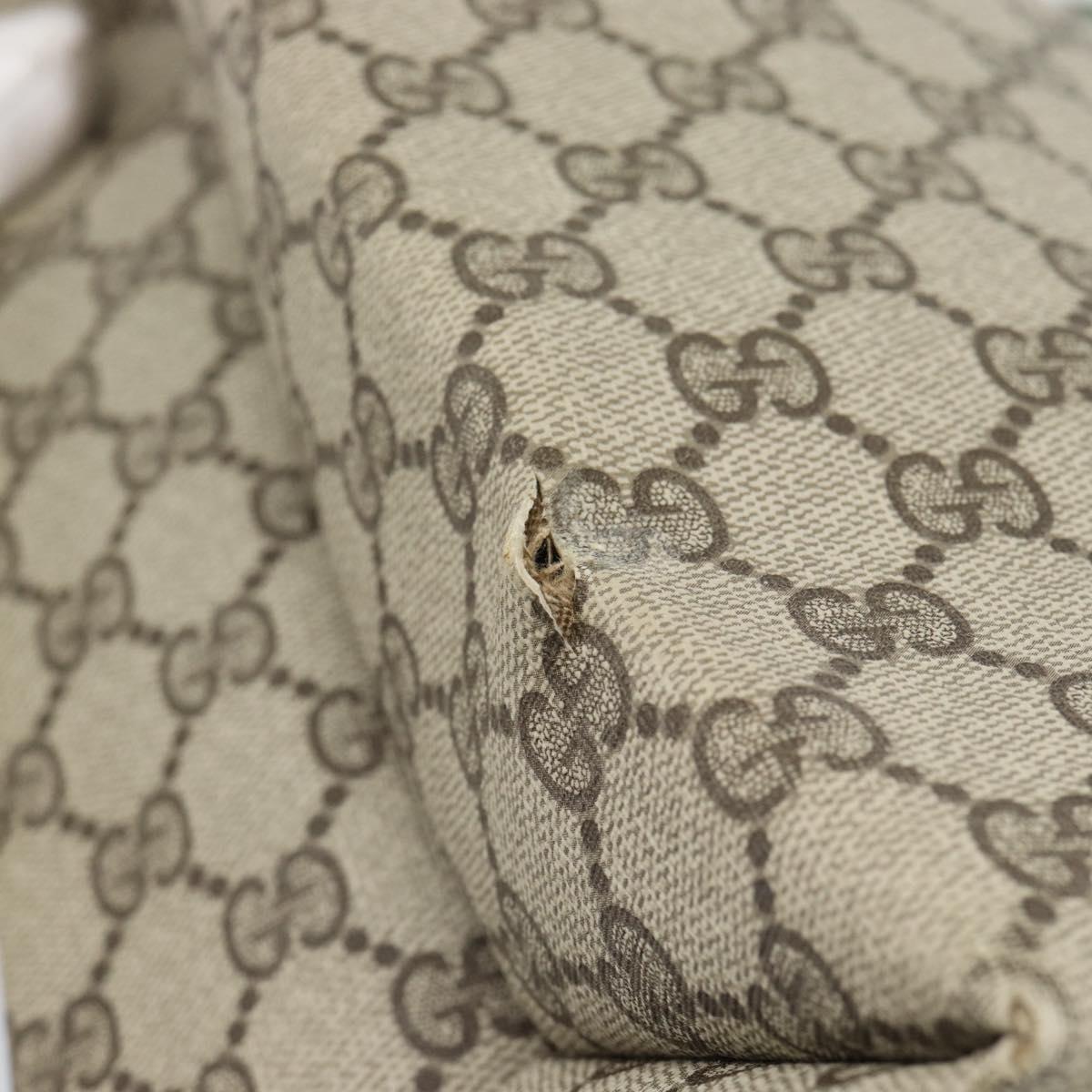 GUCCI GG Supreme Web Sherry Line Tote Bag PVC Beige Red Auth 183401