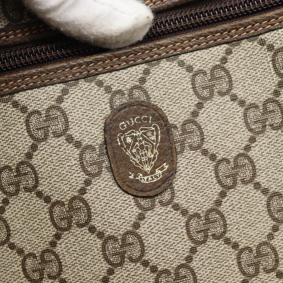 GUCCI GG Supreme Web Sherry Line Tote Bag PVC Beige Red Auth 183401