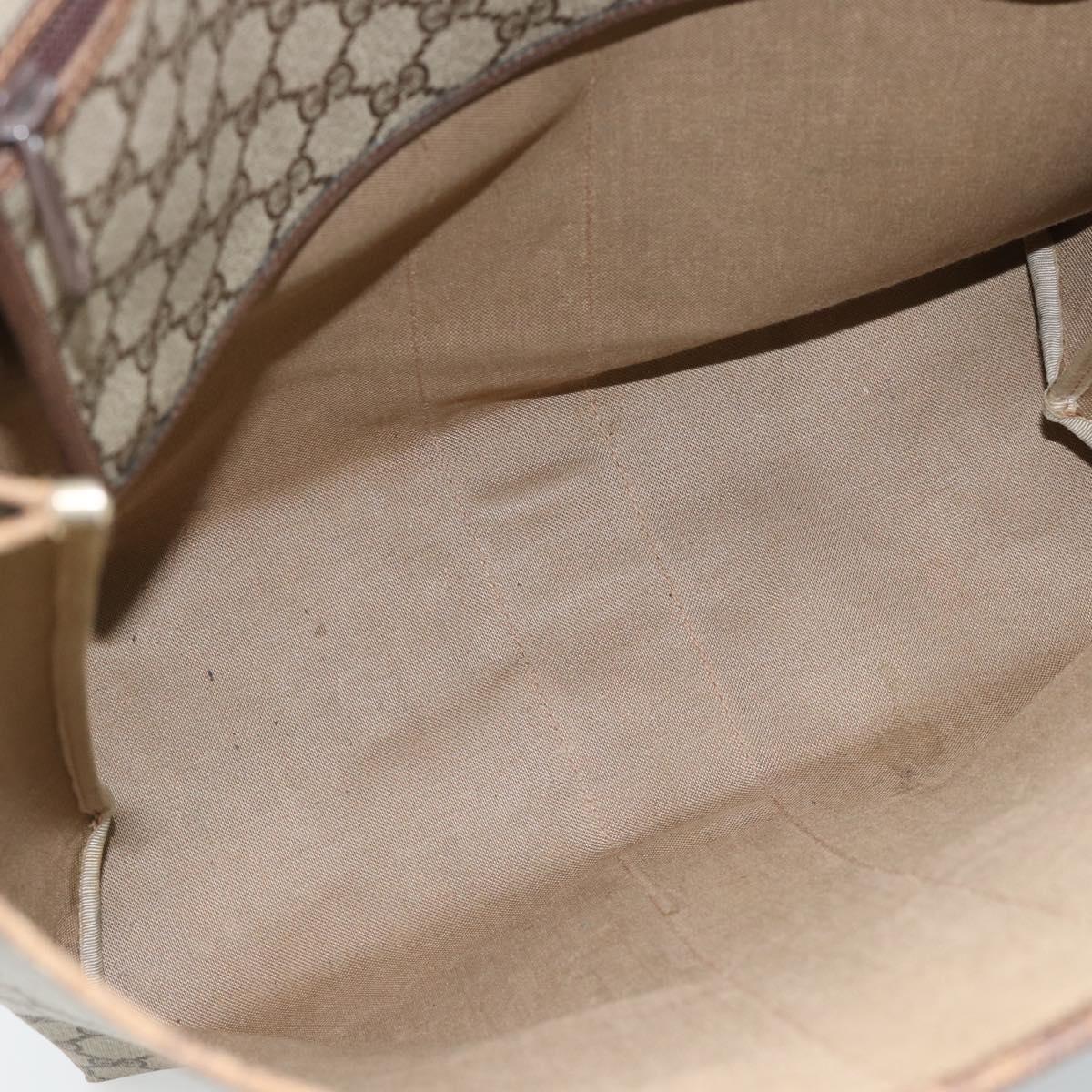 GUCCI GG Supreme Web Sherry Line Tote Bag PVC Beige Red Auth 183401