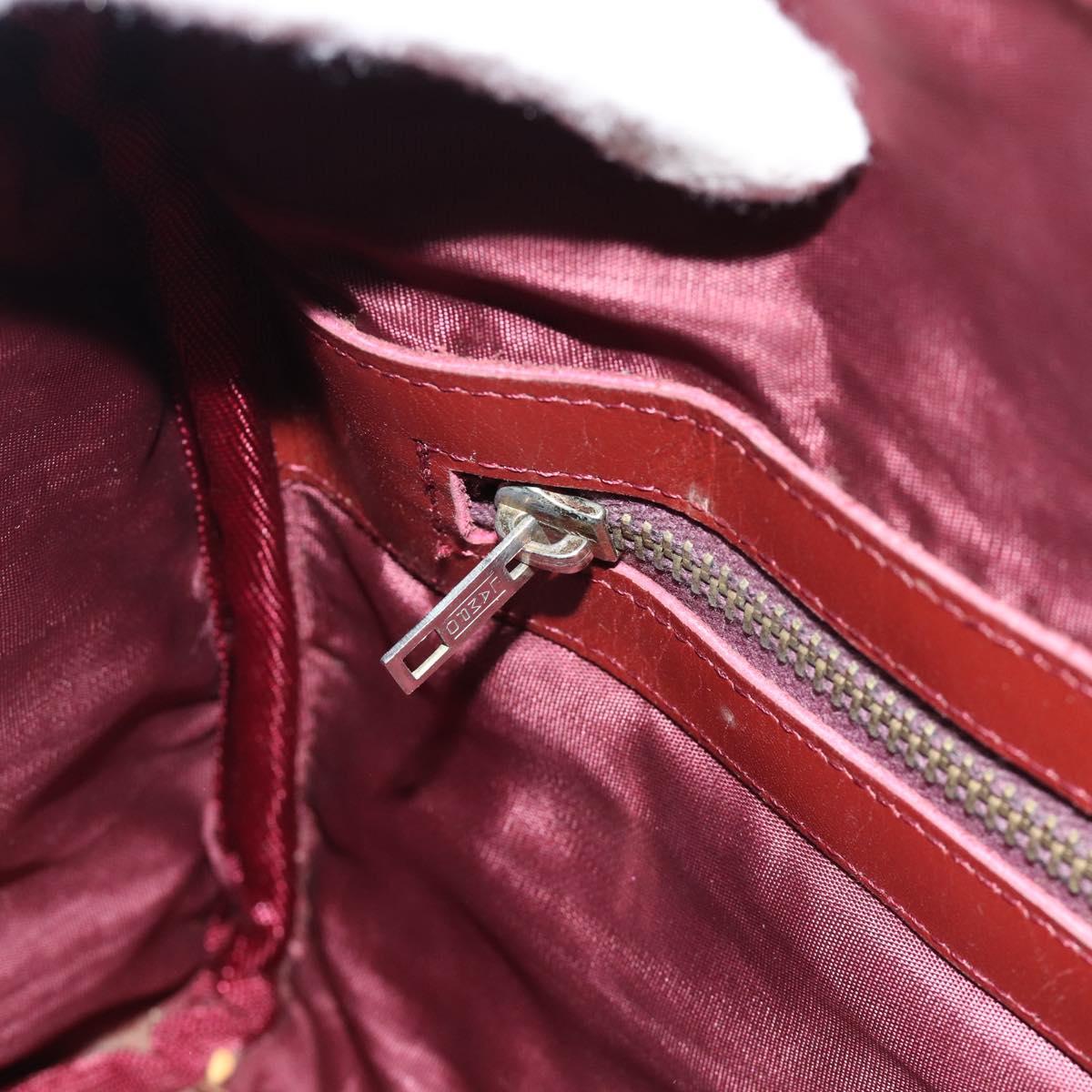 CARTIER Must Line Hand Bag Leather Bordeaux Gold Auth 183405A