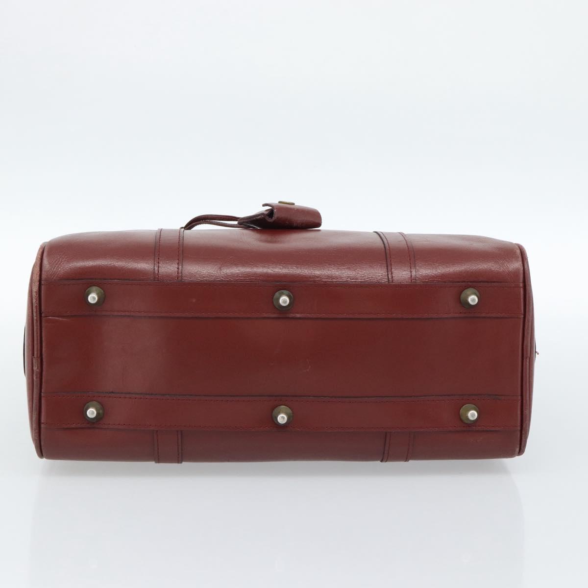 CARTIER Must Line Hand Bag Leather Bordeaux Gold Auth 183405A