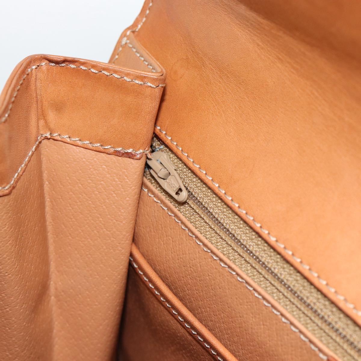 CELINE Macadam Canvas Hand Bag PVC Leather Brown Gold Auth 183407
