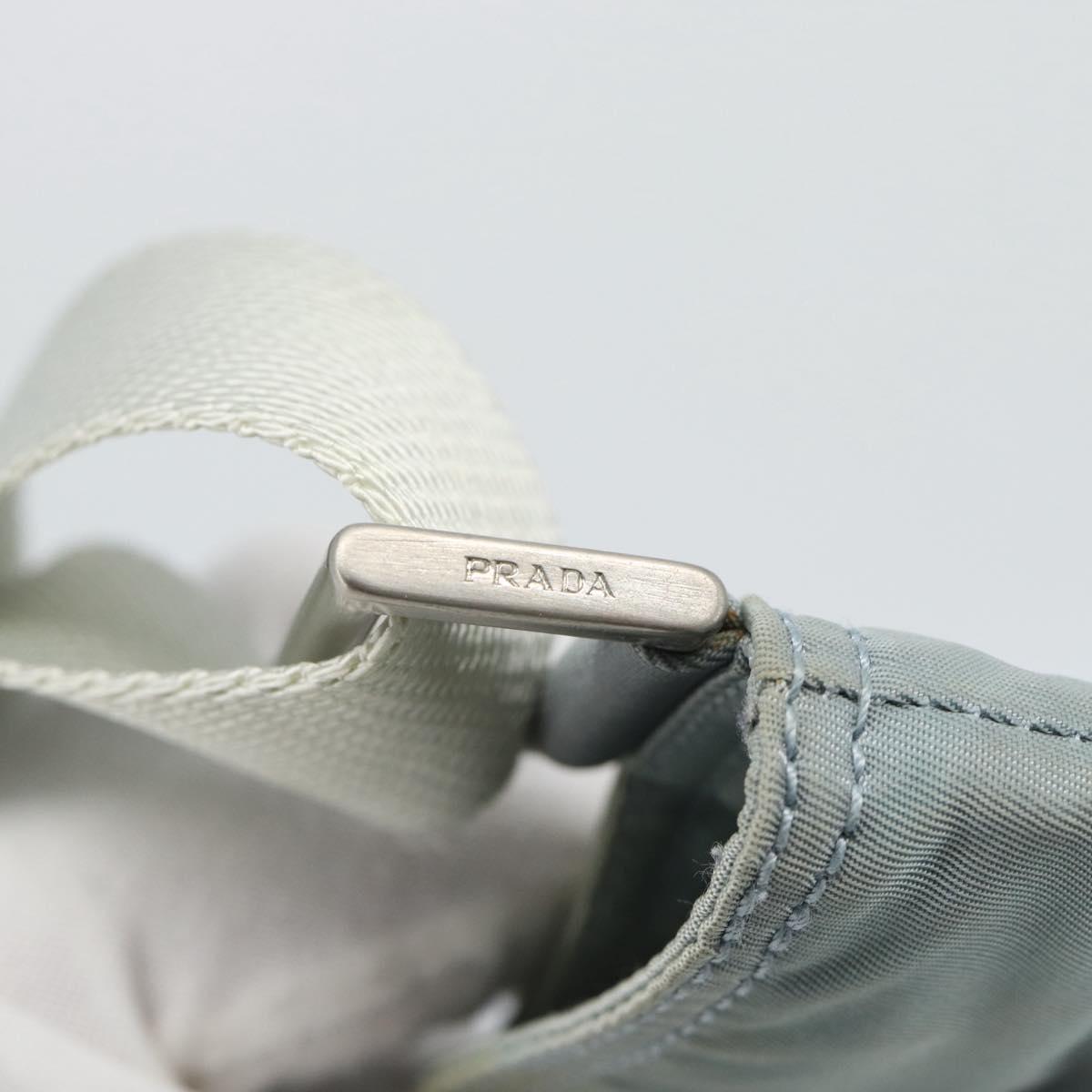 PRADA Shoulder Bag Nylon Light Blue Silver Auth 183410