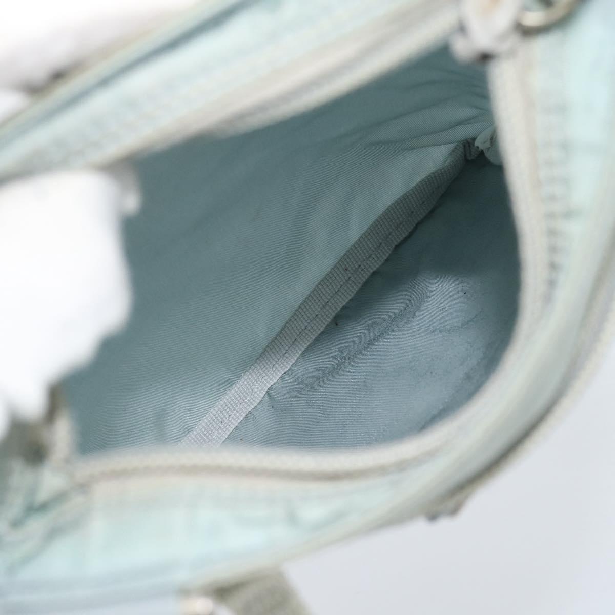 PRADA Shoulder Bag Nylon Light Blue Silver Auth 183410