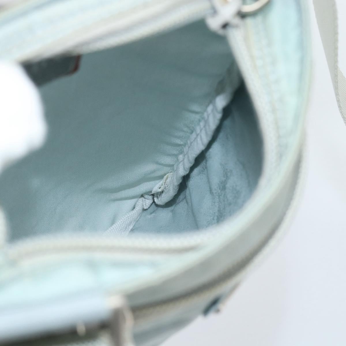 PRADA Shoulder Bag Nylon Light Blue Silver Auth 183410
