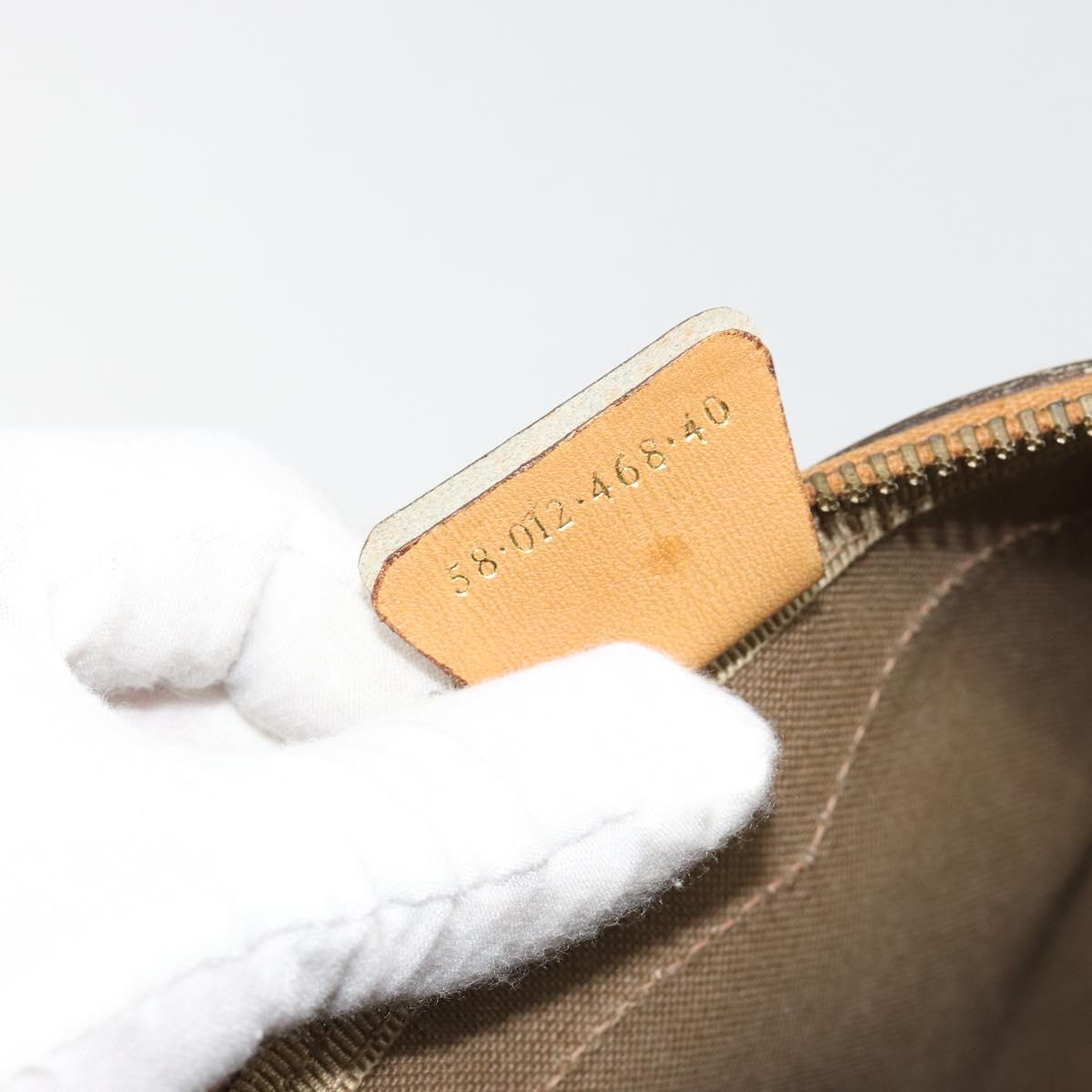 GUCCI Micro GG Supreme Boston Bag PVC Beige Gold Auth 183425