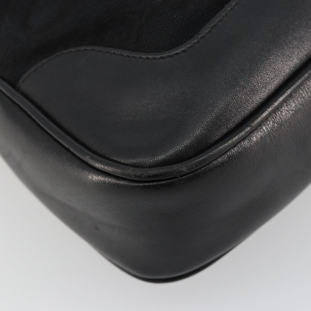 CELINE C Sulky Shoulder Bag Canvas Black Gold Auth 183439