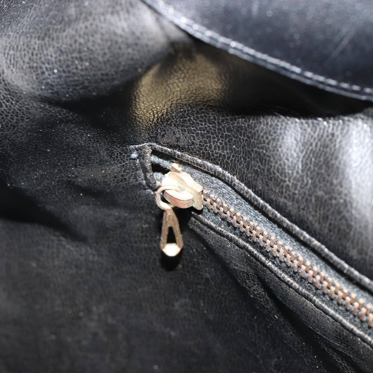 CELINE C Sulky Shoulder Bag Canvas Black Gold Auth 183439