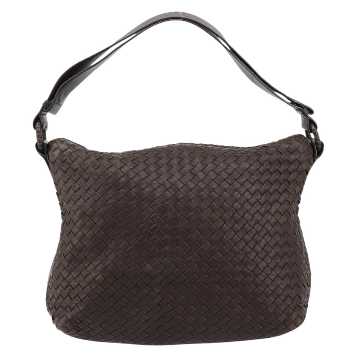 BOTTEGA VENETA INTRECCIATO Shoulder Bag Leather Brown 115658 Auth 183440V