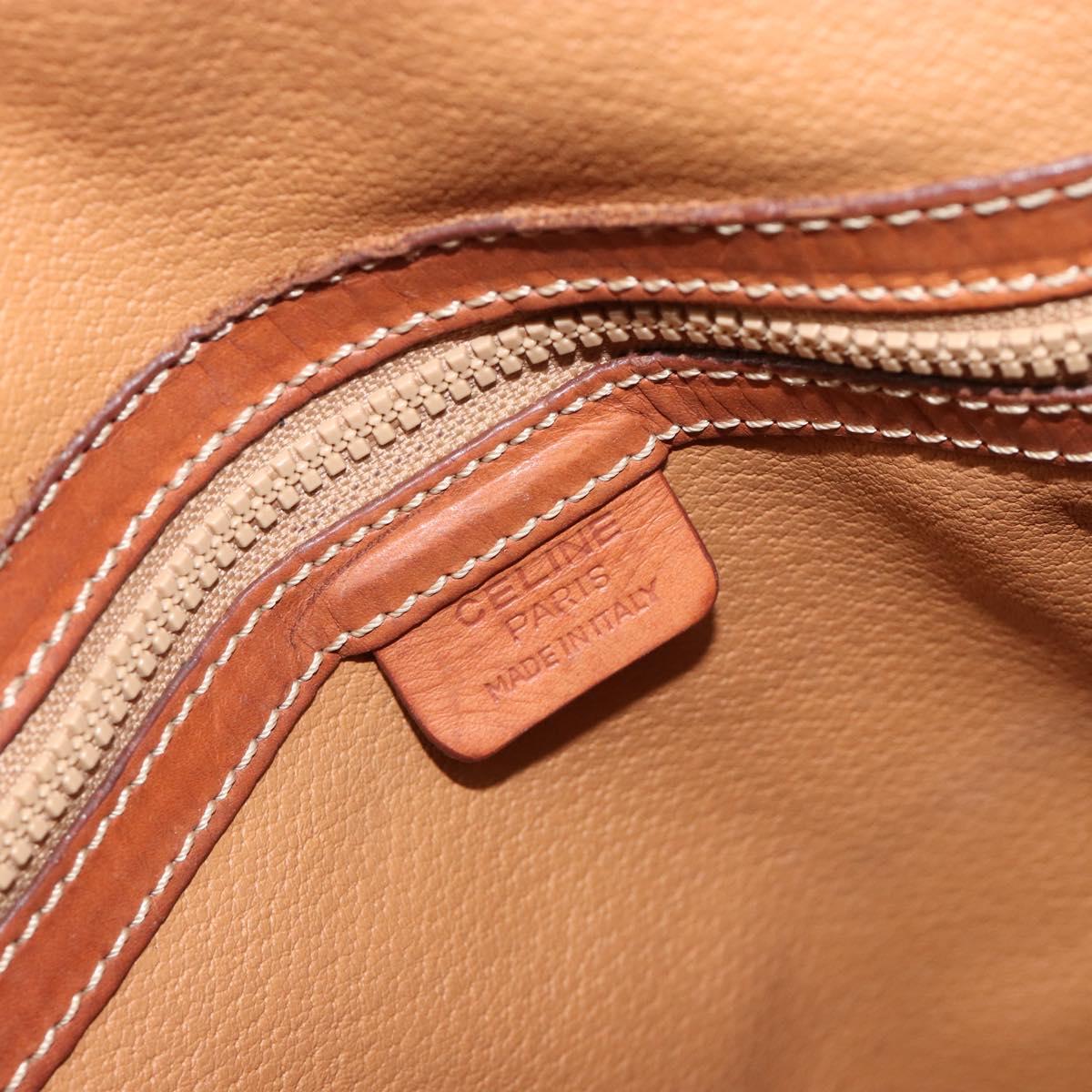 CELINE Macadam Canvas Hand Bag PVC Leather 2way Brown Gold Auth 183442