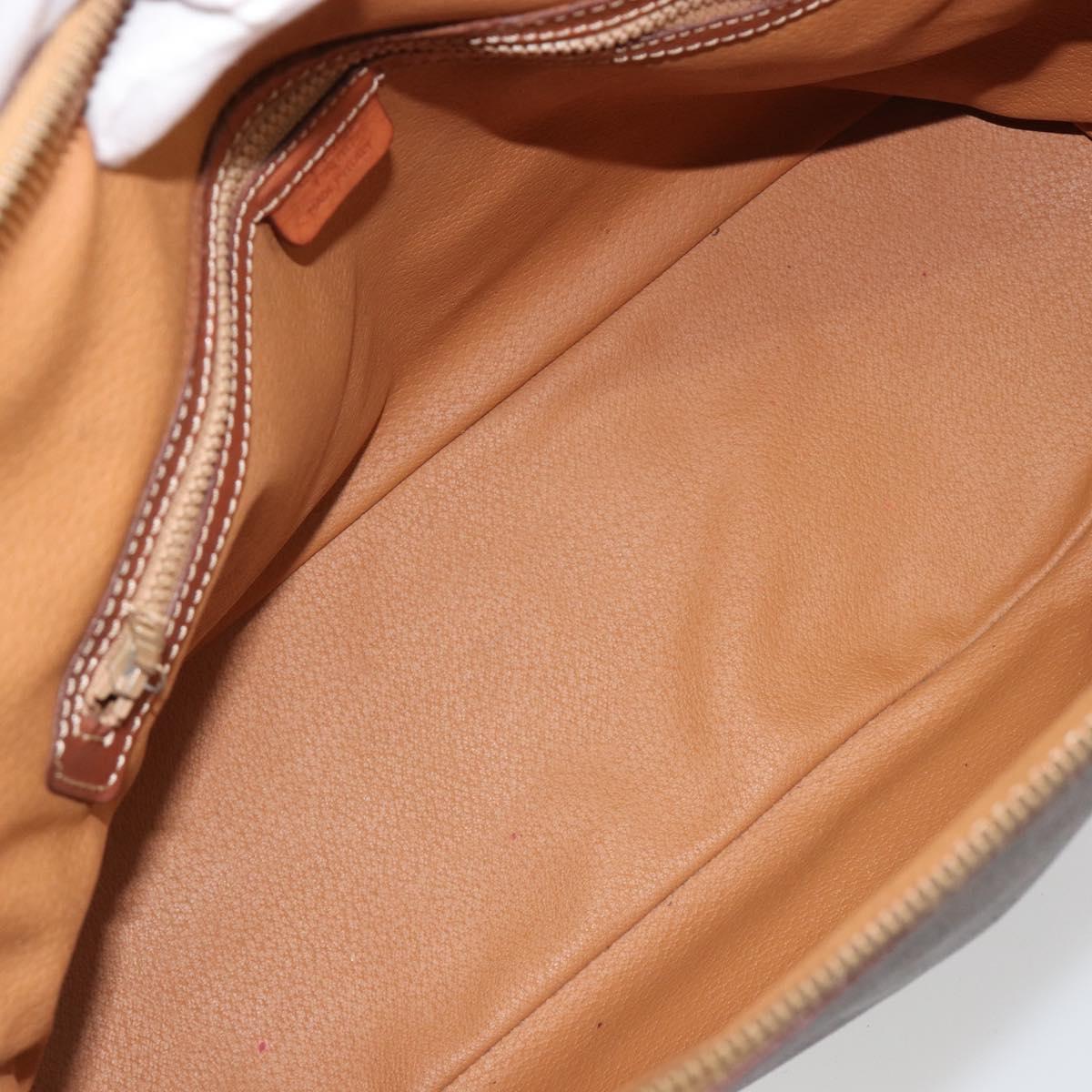 CELINE Macadam Canvas Hand Bag PVC Leather 2way Brown Gold Auth 183442