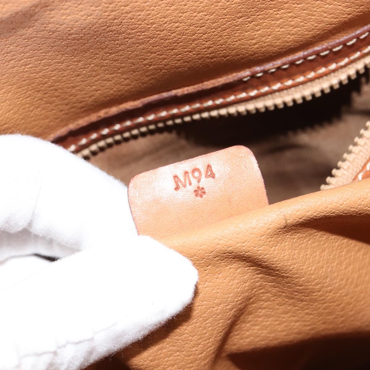 CELINE Macadam Canvas Hand Bag PVC Leather 2way Brown Gold Auth 183442