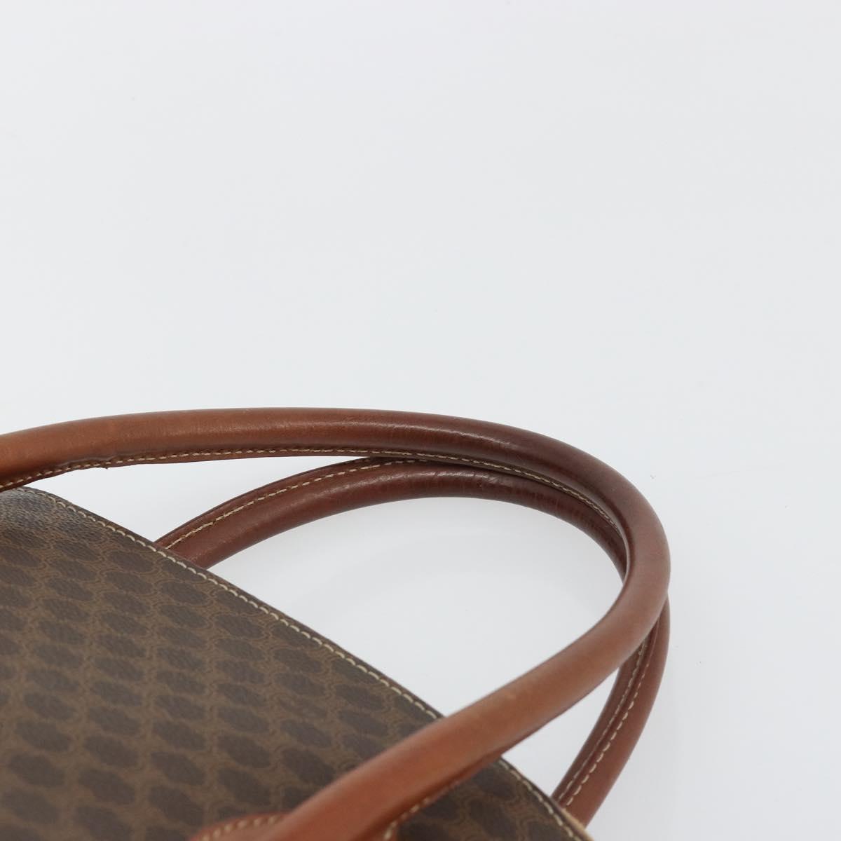 CELINE Macadam Canvas Hand Bag PVC Leather 2way Brown Gold Auth 183442