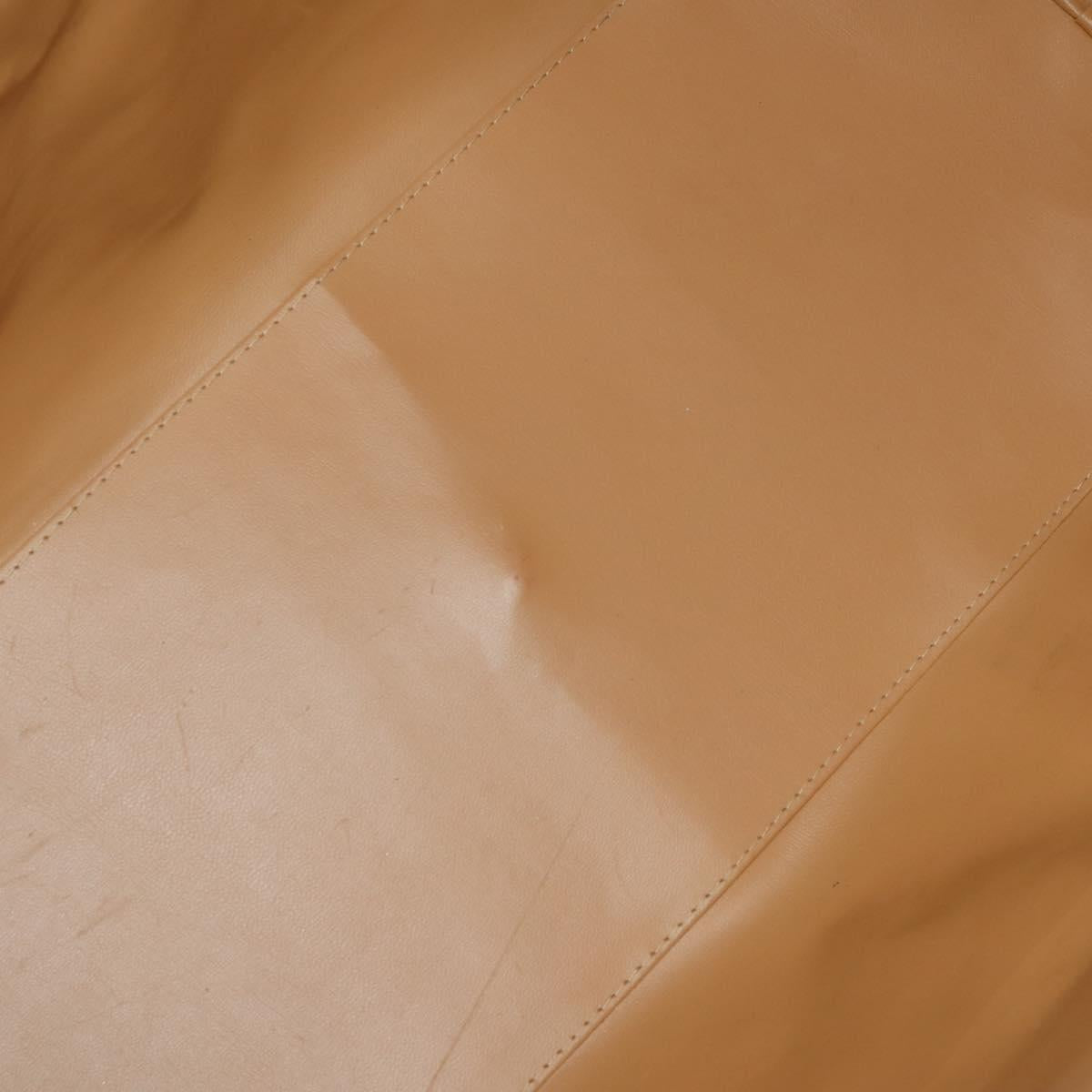 CELINE Macadam Canvas Boston Bag PVC Leather Brown Gold Auth 183443