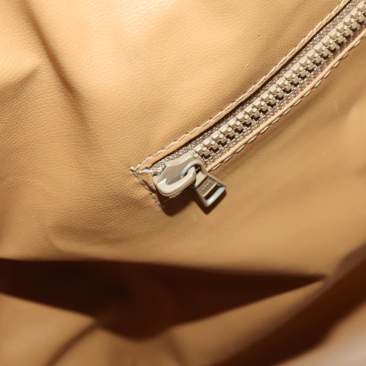 CELINE Macadam Canvas Boston Bag PVC Leather Brown Gold Auth 183443