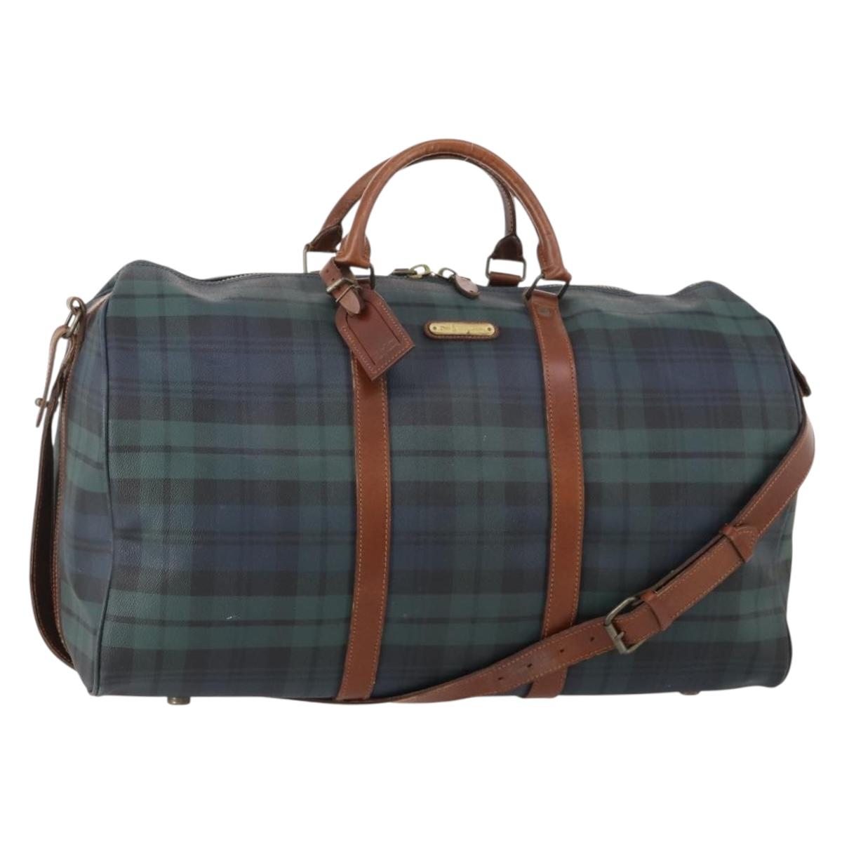 Polo Ralph Lauren Boston Bag Leather PVC 2way Green Auth 183444A