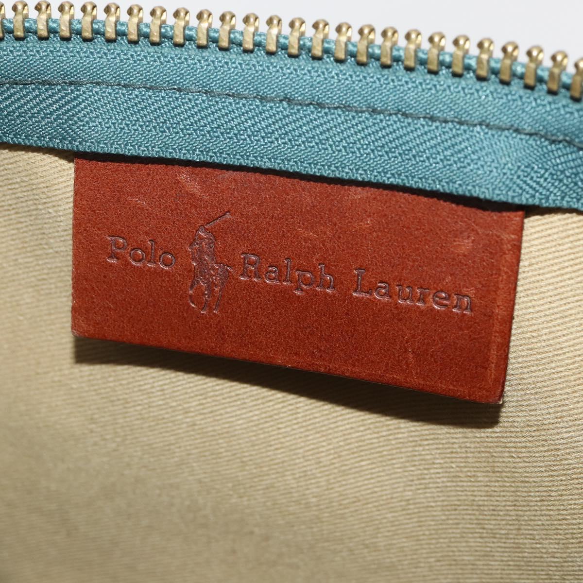 Polo Ralph Lauren Boston Bag Leather PVC 2way Green Auth 183444A