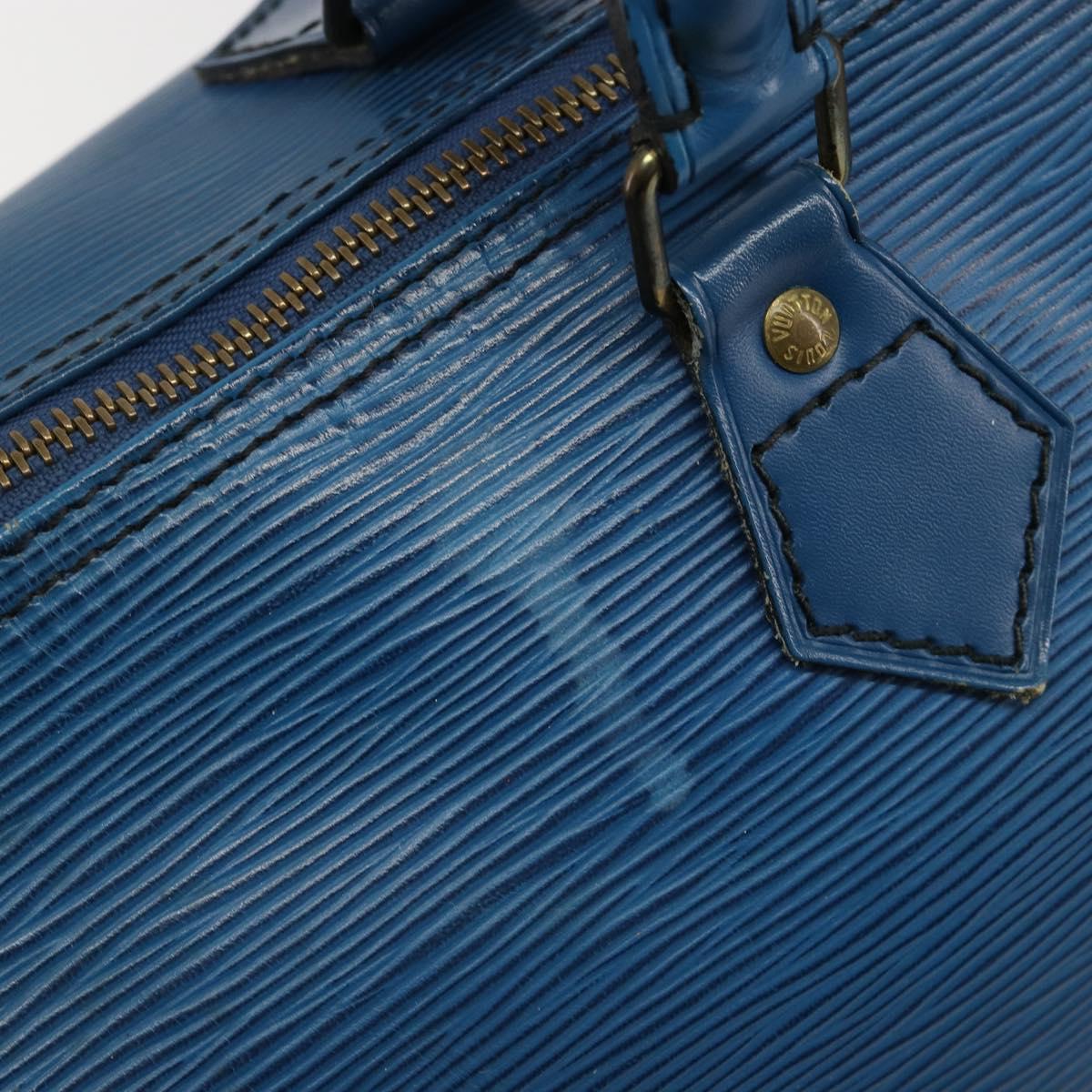 LOUIS VUITTON Epi Speedy 35 Hand Bag Toledo Blue M42995 LV Auth 183445