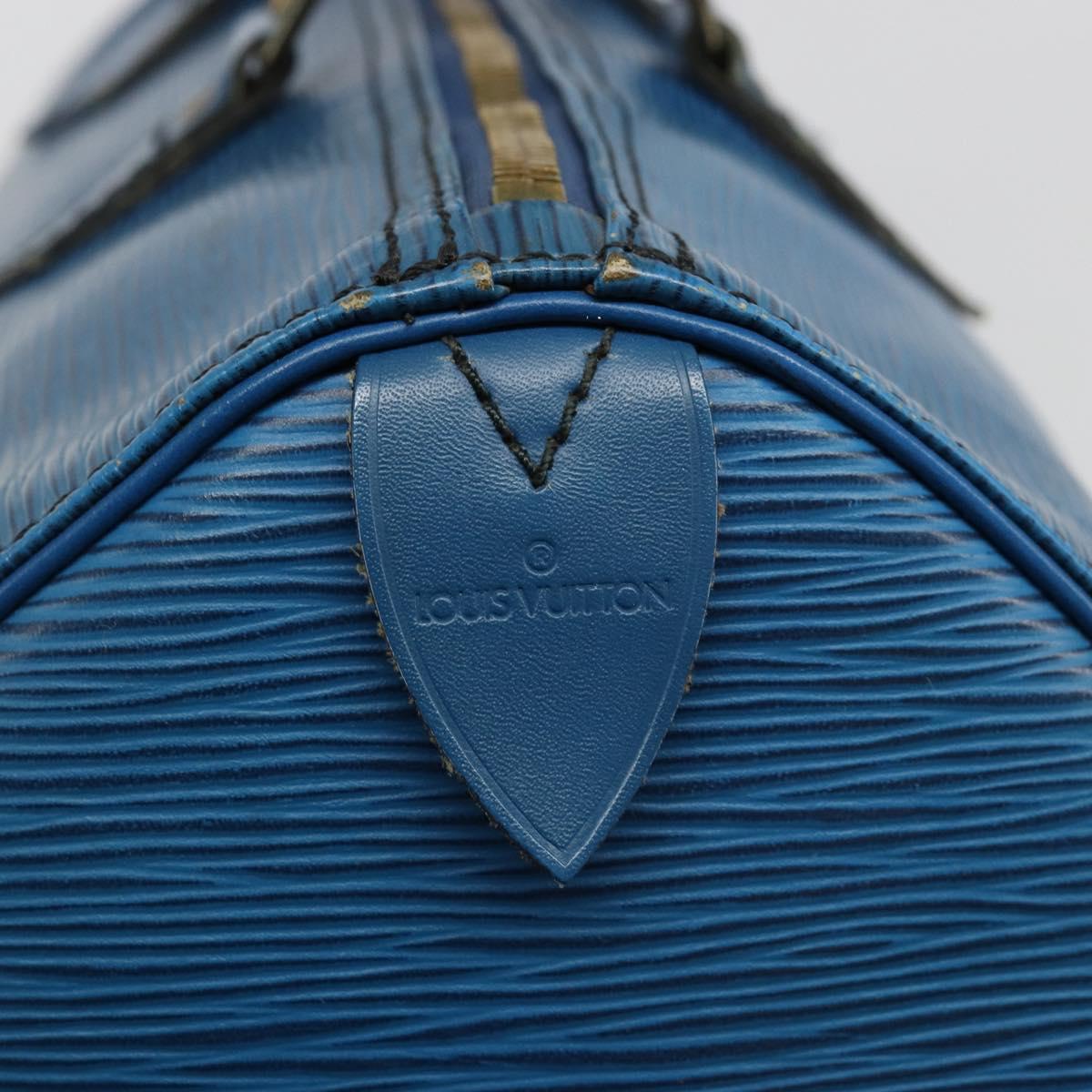 LOUIS VUITTON Epi Speedy 35 Hand Bag Toledo Blue M42995 LV Auth 183445