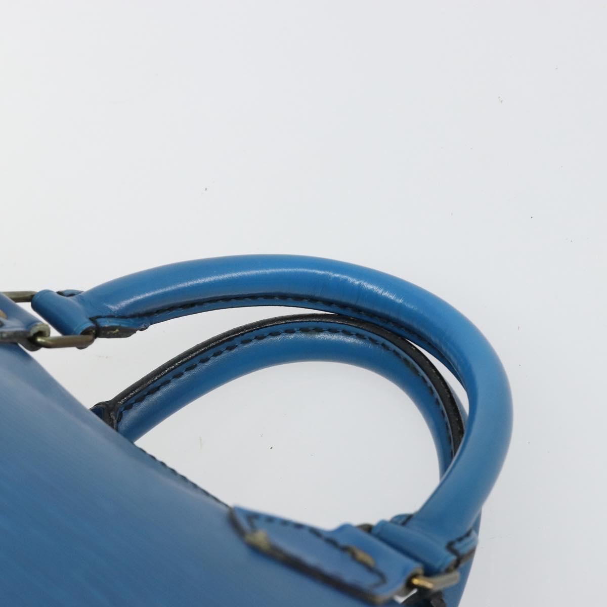 LOUIS VUITTON Epi Speedy 35 Hand Bag Toledo Blue M42995 LV Auth 183445