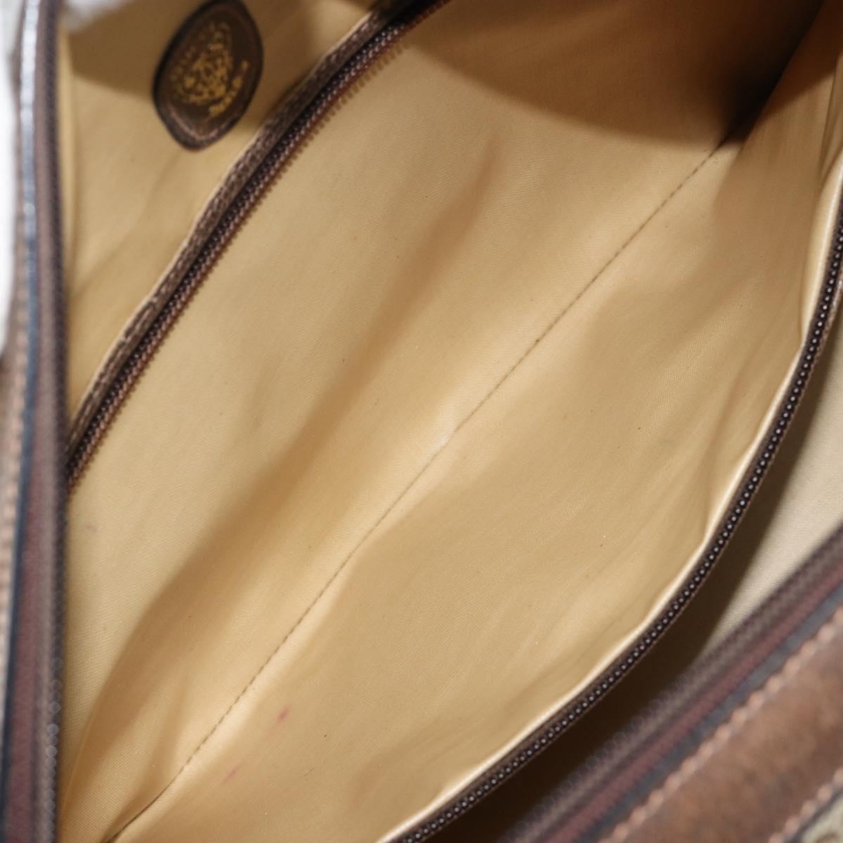GUCCI GG Supreme Boston Bag PVC Beige Gold Auth 183447