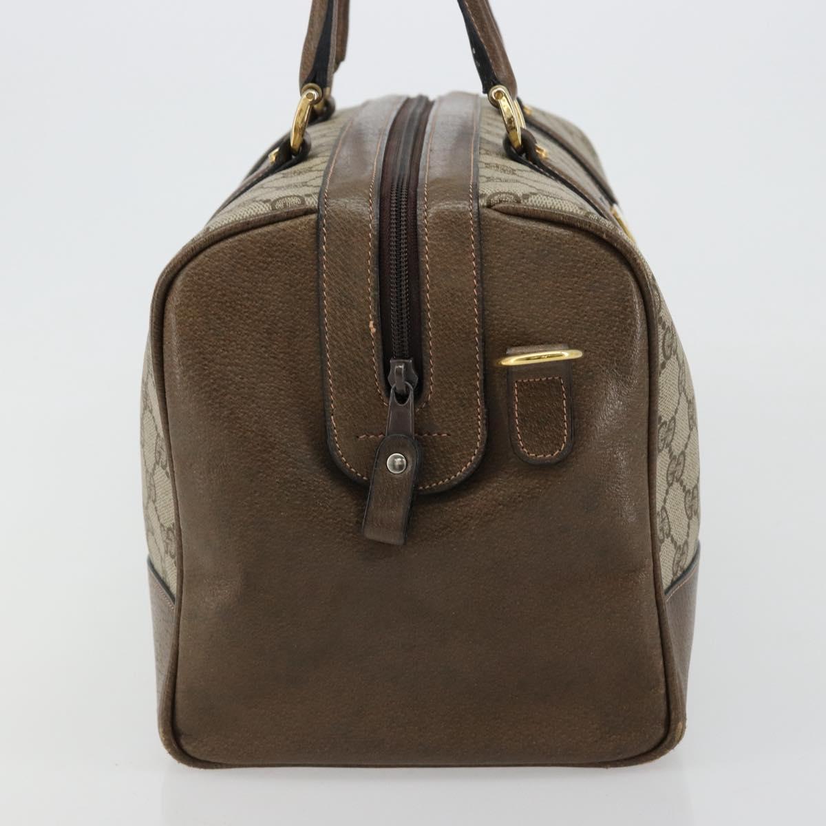 GUCCI GG Supreme Boston Bag PVC Beige Gold Auth 183447