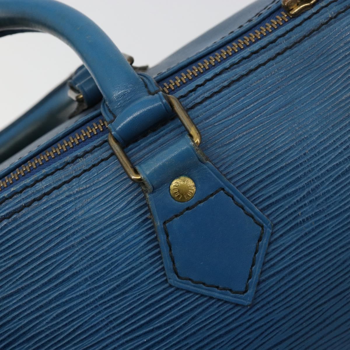 LOUIS VUITTON Epi Speedy 25 Hand Bag Toledo Blue M43015 LV Auth 183450