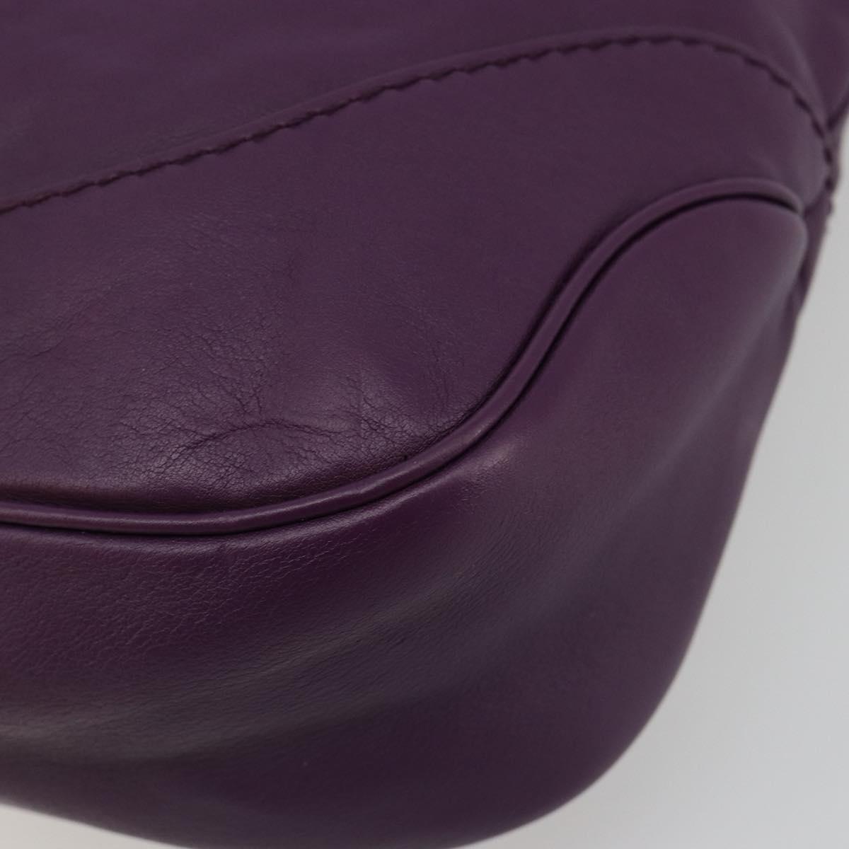 GUCCI Jackie Shoulder Bag Leather Purple Gold 277520 Auth 183452V