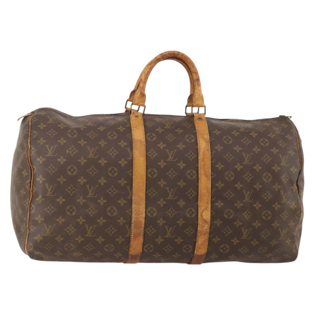 LOUIS VUITTON Monogram Keepall 55 Boston Bag M41424 LV Auth 183454