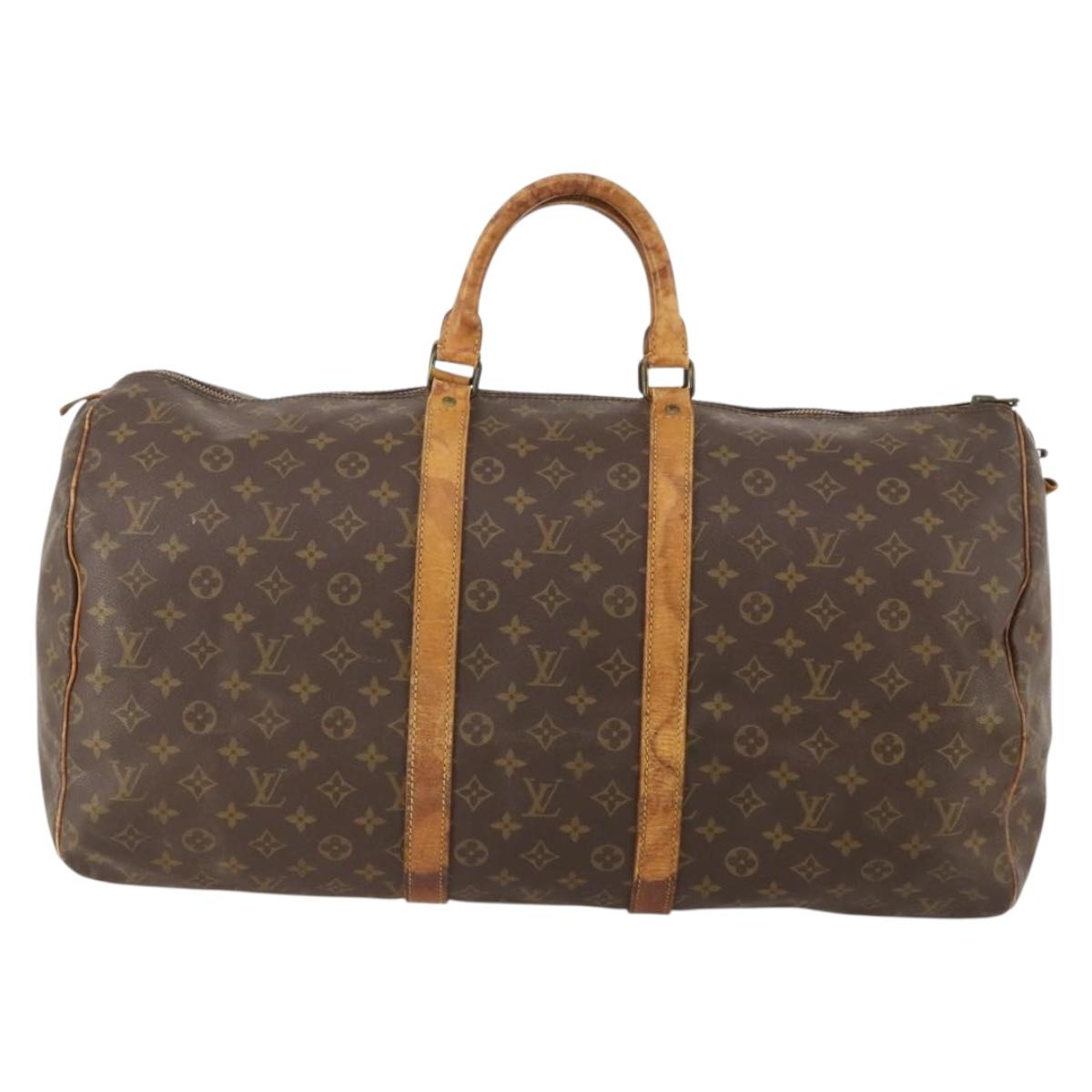 LOUIS VUITTON Monogram Keepall 55 Boston Bag M41424 LV Auth 183454
