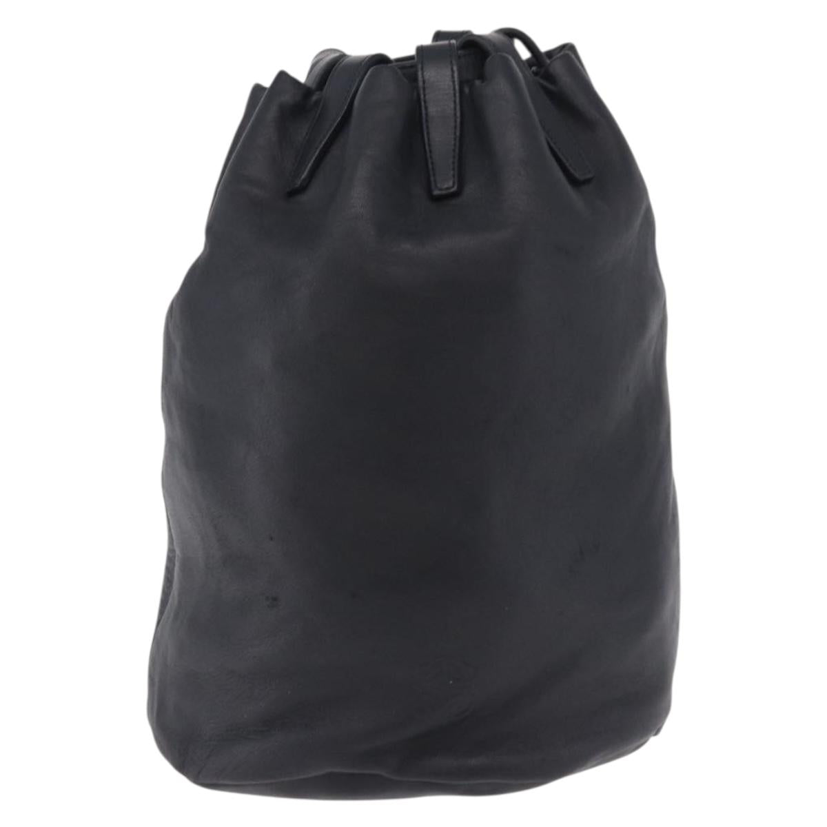 LOEWE Anagram Purse Shoulder Bag Leather Black Auth 183471A