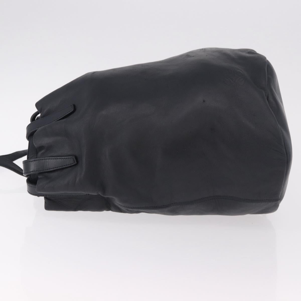LOEWE Anagram Purse Shoulder Bag Leather Black Auth 183471A