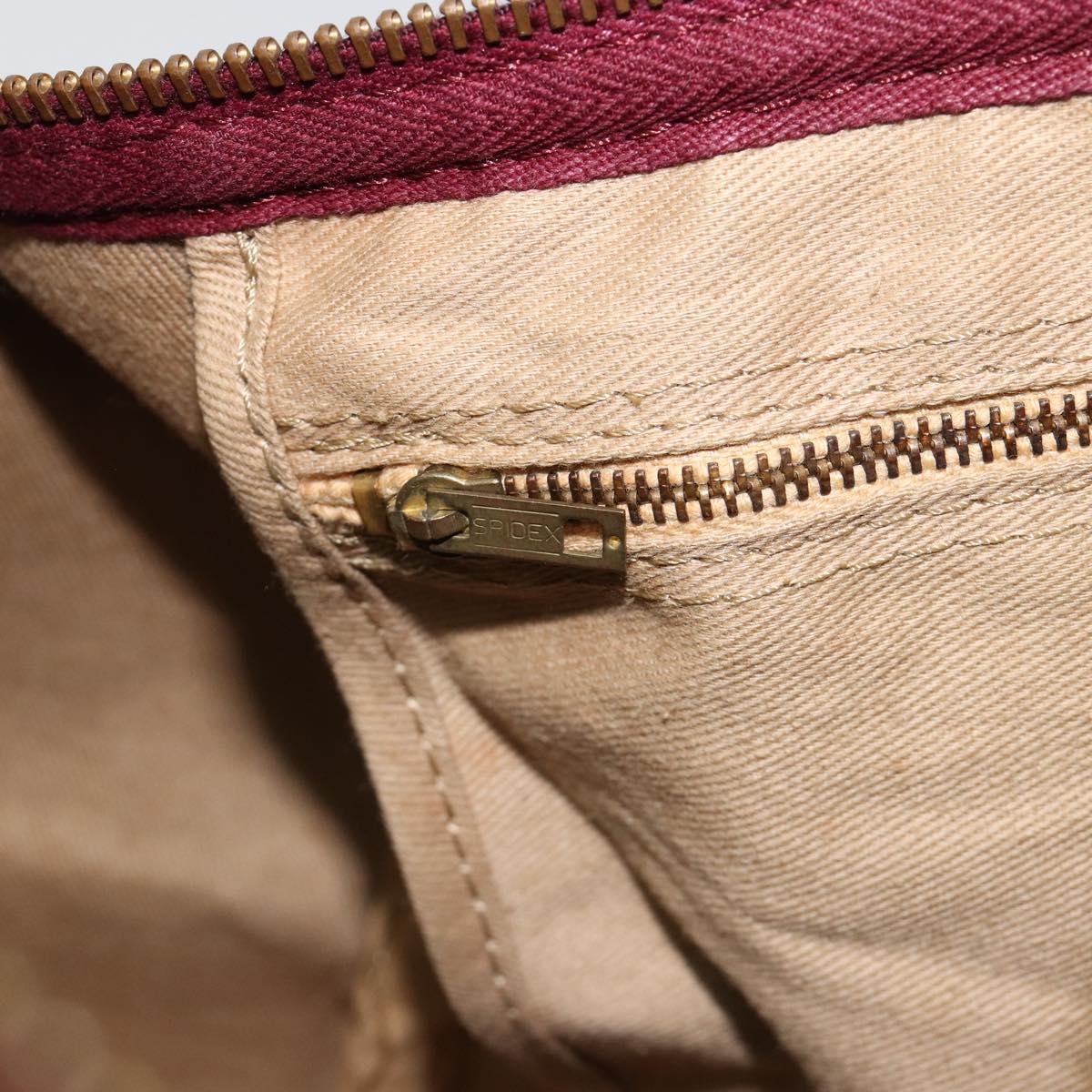 Christian Dior Trotter Canvas Hand Bag Red Gold Auth 183479A