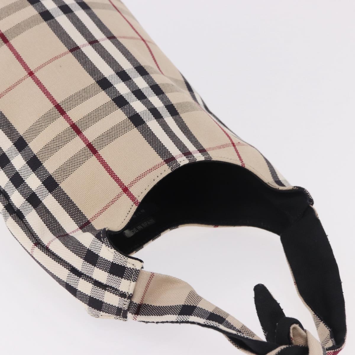BURBERRY Nova Check Shoulder Bag Canvas Beige Auth 183481