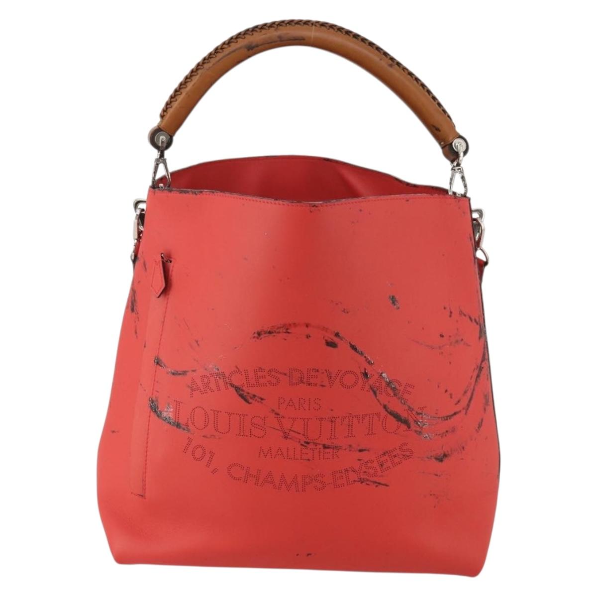 LOUIS VUITTON Parnasea Bagatelle Bag Leather 2way Capusine M94352 LV Auth 183489