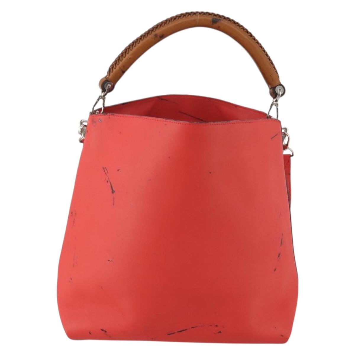 LOUIS VUITTON Parnasea Bagatelle Bag Leather 2way Capusine M94352 LV Auth 183489