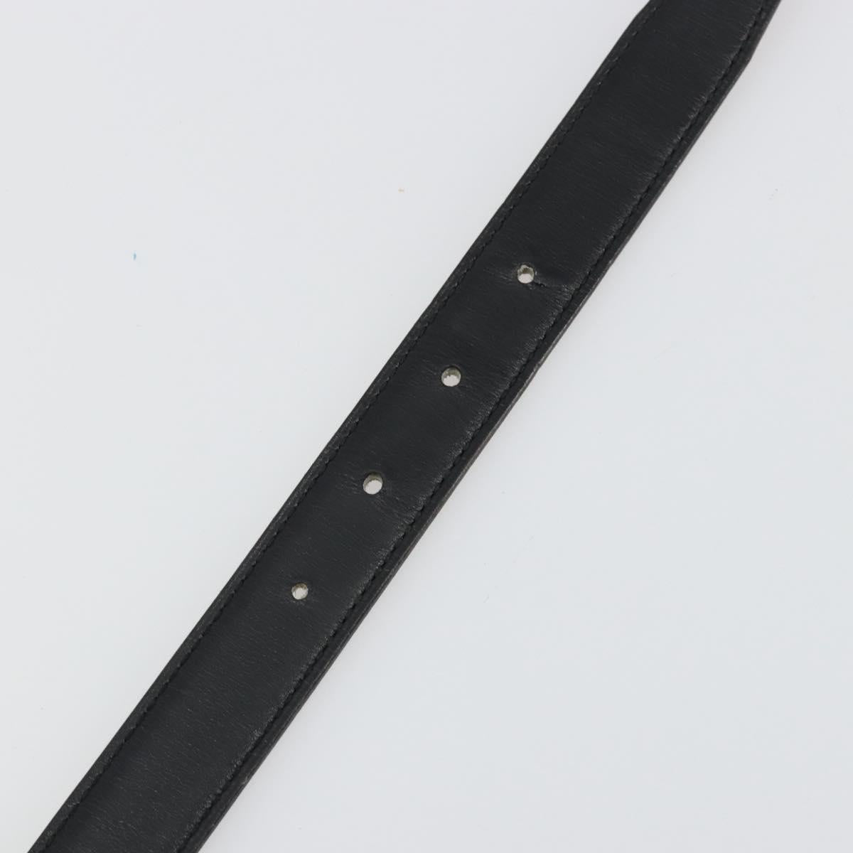 HERMES Constance H Belt Leather 33.5"" Black Gold Auth 183494